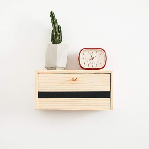 Amazon Com Floating Wood Minimal Nightstand Wall Shelf With