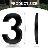 Vicloon 3D Self Adhesive Mailbox Numbers 3 Inch Black ABS Acrylic view 2