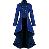 AI'MOURI Renaissance Gothic Tailcoat Halloween Costumes for Women, Medieval Steampunk Corset Victorian Tailcoat Jacket