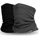 2 Pack Winter Neck Gaiter Warmer Soft Fleece Face Cover Windproof Cold Weather Face Scarf for Skiing Hiking Men and Women
