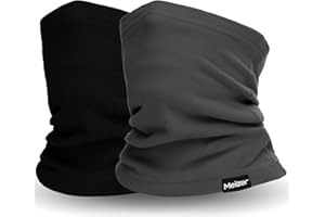 MEILZER 2 Pack Winter Neck Gaiter Warmer Soft Fleece Face Cover Windproof Cold Weather Face Scarf for Skiing Hiking Men and Women