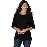 Wrangler Women's 3/4 Sleeves Smocked Shoulder Knit Top