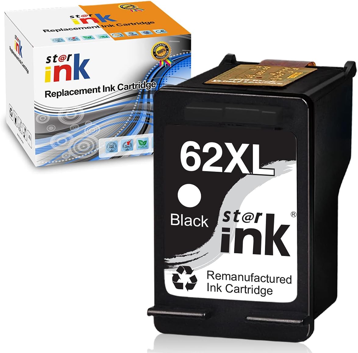 st@r ink Remanufactured Ink Cartridge Replacement for HP 62 XL 62XL (Black) for Envy 5540 7640 5660 5640 5661 5643 7645 5663 5642 5644 5549 OfficeJet 250 200 5740 5745 5746 8040, 1 Pack
