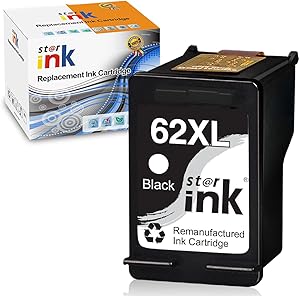 st@r ink Remanufactured Ink Cartridge Replacement for HP 62 XL 62XL (Black) for Envy 5540 7640 5660 5640 5661 5643 7645 5663 5642 5644 5549 OfficeJet 250 200 5740 5745 5746 8040, 1 Pack