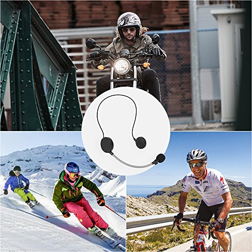 LTC M1-Pro Handsfree Wireless Intercom Motorcycle Helmet Headset Work w/Bluetooth, Thinner Earpiece Design, Voice Command Helmet Headphone for Skiing/Snowmobile Helmet for Solo Rider (1 Pack)