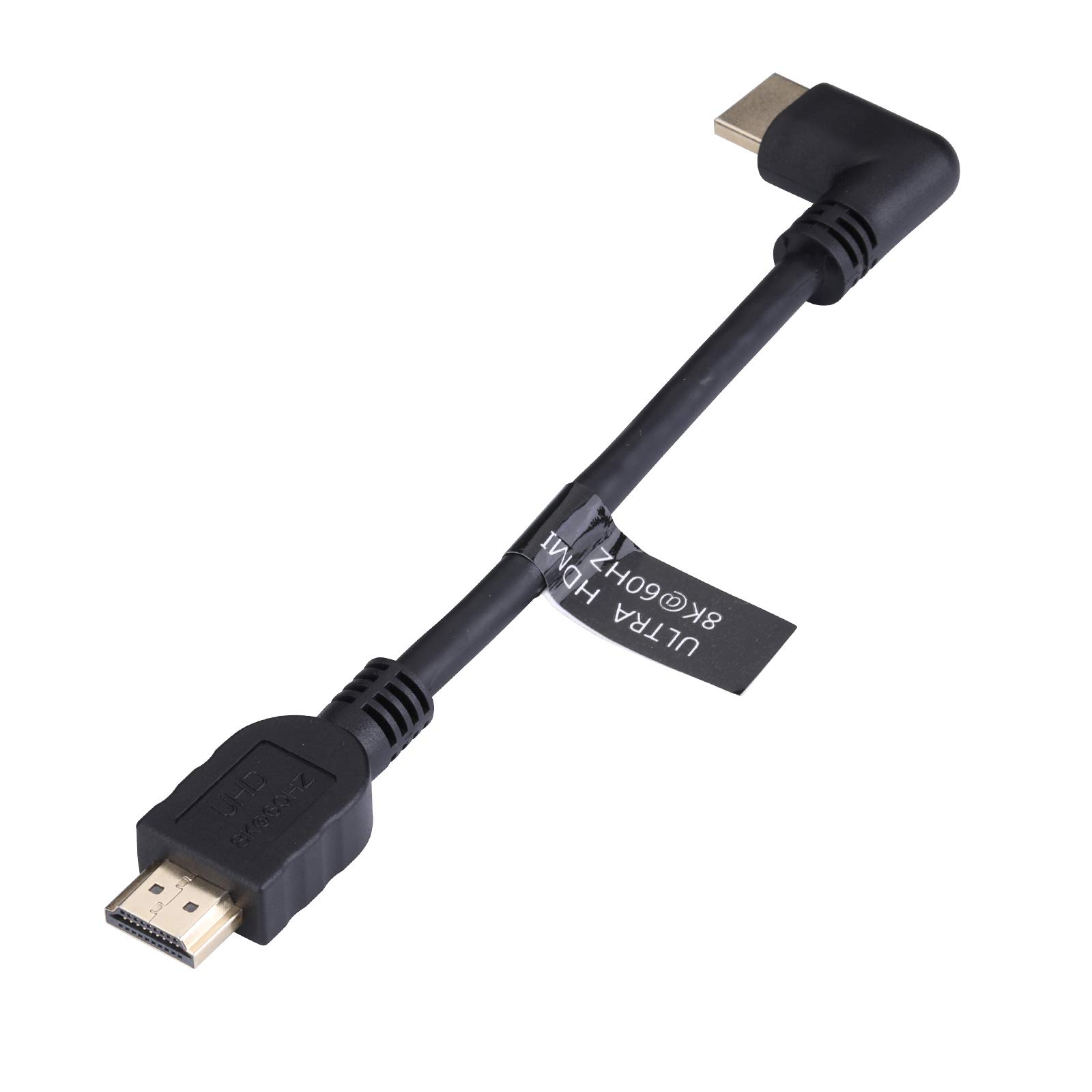 LARRITS Short HDMI 2.1 Cable 8K 60Hz 90 Degree Angle for TV DVD Players Projectors Computer PC Monitors (15 cm Right Angle)