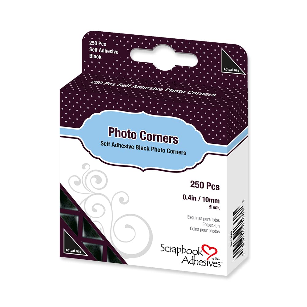 SCRAPBOOK ADHESIVES BY 3L Photo Corners Black
