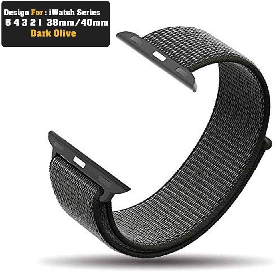 Cellfather Woven Nylon Sport Loop Strap For Iwatch Series 1 2 3 38Mm (Dark Olive )