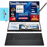 ASUS Zenbook Duo ux8406 AI 2-in-1 Laptop 14.0" Touch OLED 3K 120Hz Display | Intel Ultra 9-285H, 32GB LPDDR5X, 1TB SSD, Active Pen, Backlit KB, Win 11 Home) w/DKZ USB Port Expander