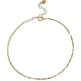 Frigotine Dainty Gold Shell Pearl Charm Ankle Bracelet for Women Trendy non-Tarnish Adjustable Anklet Summer Beach Fashion Jewelry Gift