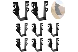 XIHUWZ 8 Pcs 2x4 Joist Hanger, Black Powder-Coated for Rafter Hurricane Ties Joist Hangers, Tie Brackets for Floor Deck and Ceiling Trusses