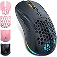 RAZEAK Ultra Custom Wireless Gaming Mouse Syww 8, Gaming Mouse 3395 Sensor 26000 DPI Triple-Mode (Wired+2.4 G+ BT5.0) Connection- with Software Programmable (Black)