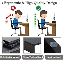 TEAMIX 2-Tier Wood Monitor Stand Riser for 2