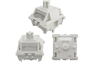 GUYEKS Gateron Smoothie Keyboard Switches,5-Pin Linear Creamy Switches pre lubed,40gf White Keyboards Switches Full POM,RGB LED,Suitable for MX Mechanical Keyboards(36PCS,White)