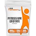 BulkSupplements.com Potassium Orotate Powder - Potassium Supplement, Potassium Orotate 500mg, Potassium Powder - Gluten Free, 500mg (95mg Potassium) per Serving, 250g (8.8 oz) (Pack of 1)