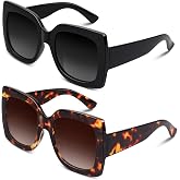 GQUEEN Oversized Square Frame Sunglasses Womens Retro Trendy Shades S904 | Tangle-free Design, Vintage Sun Glasses, Reduce Glare, Driving, Shopping, Running, Travelling, UV400 Protection