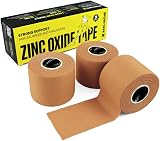 SPORTTAPE 3 Rolls Tan Zinc Oxide Tape 5cm x 10m Rigid Athletic Strapping