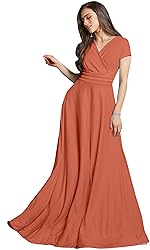KOH KOH Womens Long Cap Short Sleeve V-Neck Flowy
