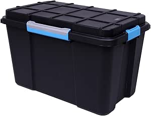 Contenedor de plástico extra grande, hermético, con ruedas, 110 litros