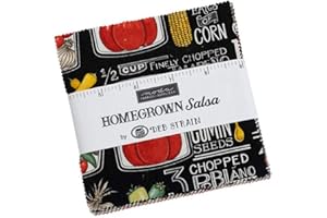 Moda Fabrics Homegrown Salsa Charm Pack by Deb Strain; 42-5 Inch Precut Fabric Quilt Squares 19970PP 5 Inches