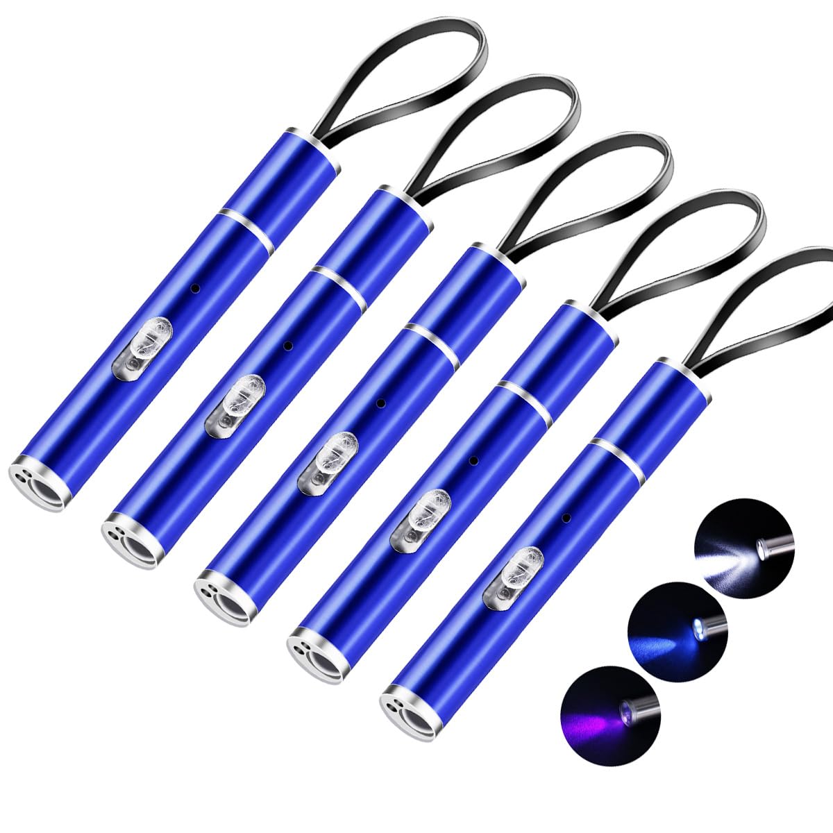 WholeFire 5PCS Rechargeable Pen Light, Ultra-Compact EDC Flashlight, 500 Lumen with 3 Modes, Mini Pen Torch Ligh Inspection Flashlight for Camping Outdoor Work Repair