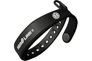 Hero Link® Medical ID Bracelet & Wellness Wristband – Adjustable Silicone, Waterproof, Heat-Resistant, Smart Band with NFC Tag for Instant Emergency Info Access