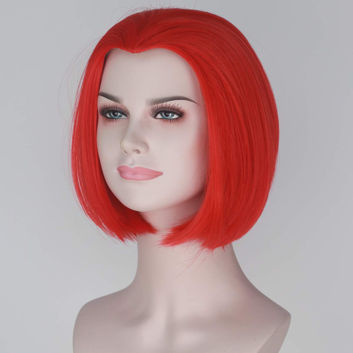 Amazon Com Miss U Hair Synthetic Women Girl S Short Straight Wig Hot Red Color Anime Cosplay Wig Red Beauty