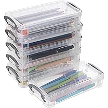 BTSKY Large Capacity Pencil Box, Office Supplies Storage Organizer Clear