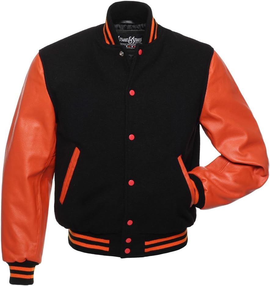 Stewart & Strauss Original Varsity Letterman Jackets (48 Team Colors) Wool & Leather XXS to 6XL