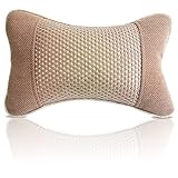 Neck Support Travel Pillow by Wybrance - Therapeutic Cervical Pain Relief Cushion for Car, Train, Plane, and Office with Activated Bamboo Charcoal that's a Natural Odor Eliminator