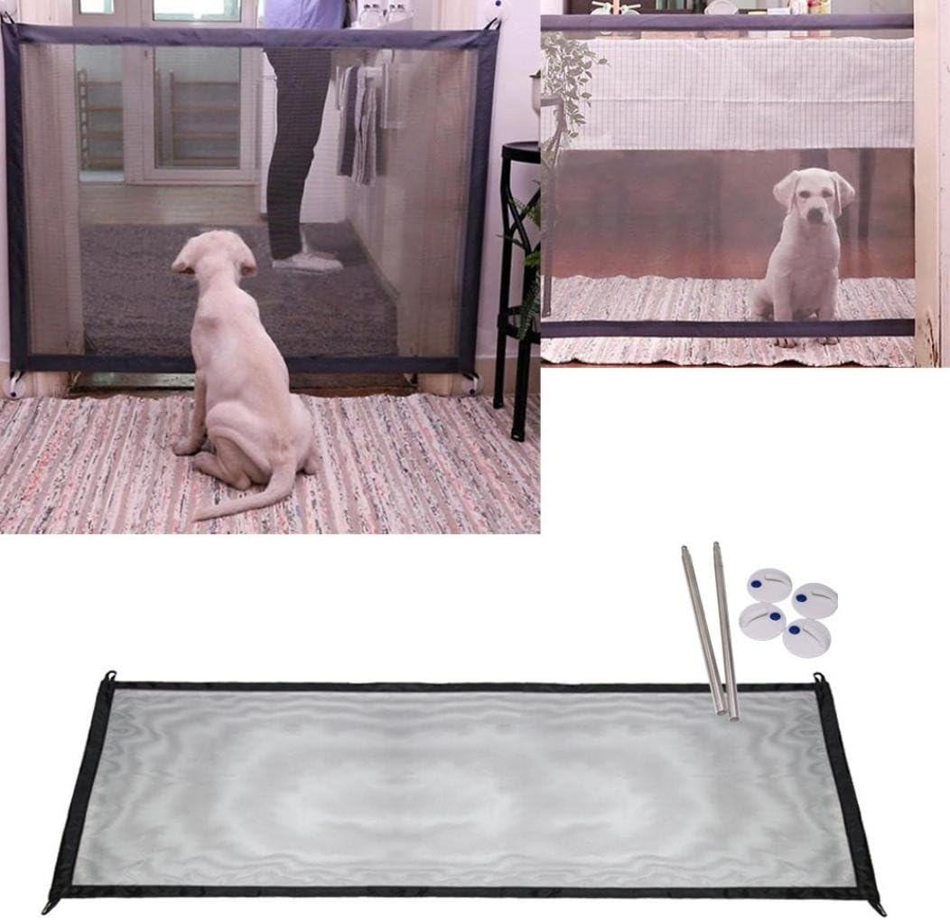 MTalk Magic Gate Portable Folding Safe Guard Install Anywhere for Dog Cat Pet Safety Gate for Hall Doorway Wide Tall, Fits Spaces Between 72cm to 120cm Wide
