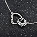 Cuoka Mother's Day Gifts Friendship Necklace Best Friend Necklace 925 Sterling Silver Heart Necklace with Puppy Paw Necklace Gift for Friend (Silver1)