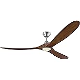 Monte Carlo 3MAVR70BSKOAD Modern Maverick Max Energy Star Ceiling Fan with LED Light and Hand Remote Control, 70-Inch, Brushe