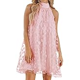 VIMPUNEC Womens Summer Halter Mini A Line Swing Dress Wedding Guest Formal Cocktail Homecoming Dress