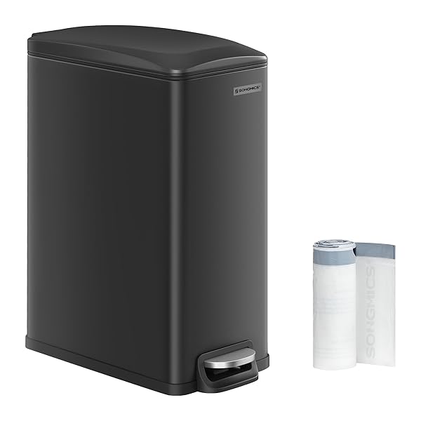 SONGMICS SLIM TRASH CAN, 13-GALLON (50 L) GARBAGE...