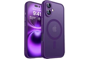 CANSHN Magnetic Case for iPhone 16 with Full Camera Protection [Compatible with Magsafe] [Translucent Matte] Protective Phone