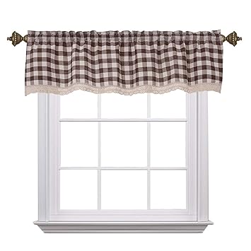 Amazon Com Curtain Valances For Windows Gingham Cotton Blend