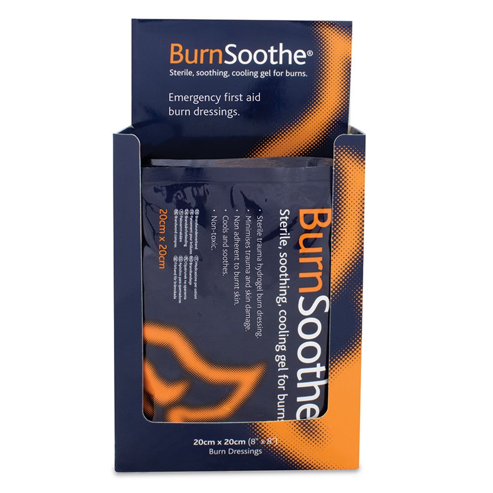 Reliance Medical Burnsoothe Cooling Gel Immediate Dressing for Burns in First Aid Sterile Burns Soothing, Non-Adherent, Non-Toxic, Minimize Trauma and Skin Damage, 20 Cm x 20 Cm, (Pack of 5)