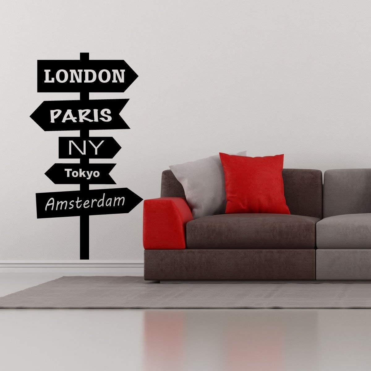 Ambiance Sticker s Wall Sticker City Sign 100 x 55 cm Black, 100 x 55cm - Image 3