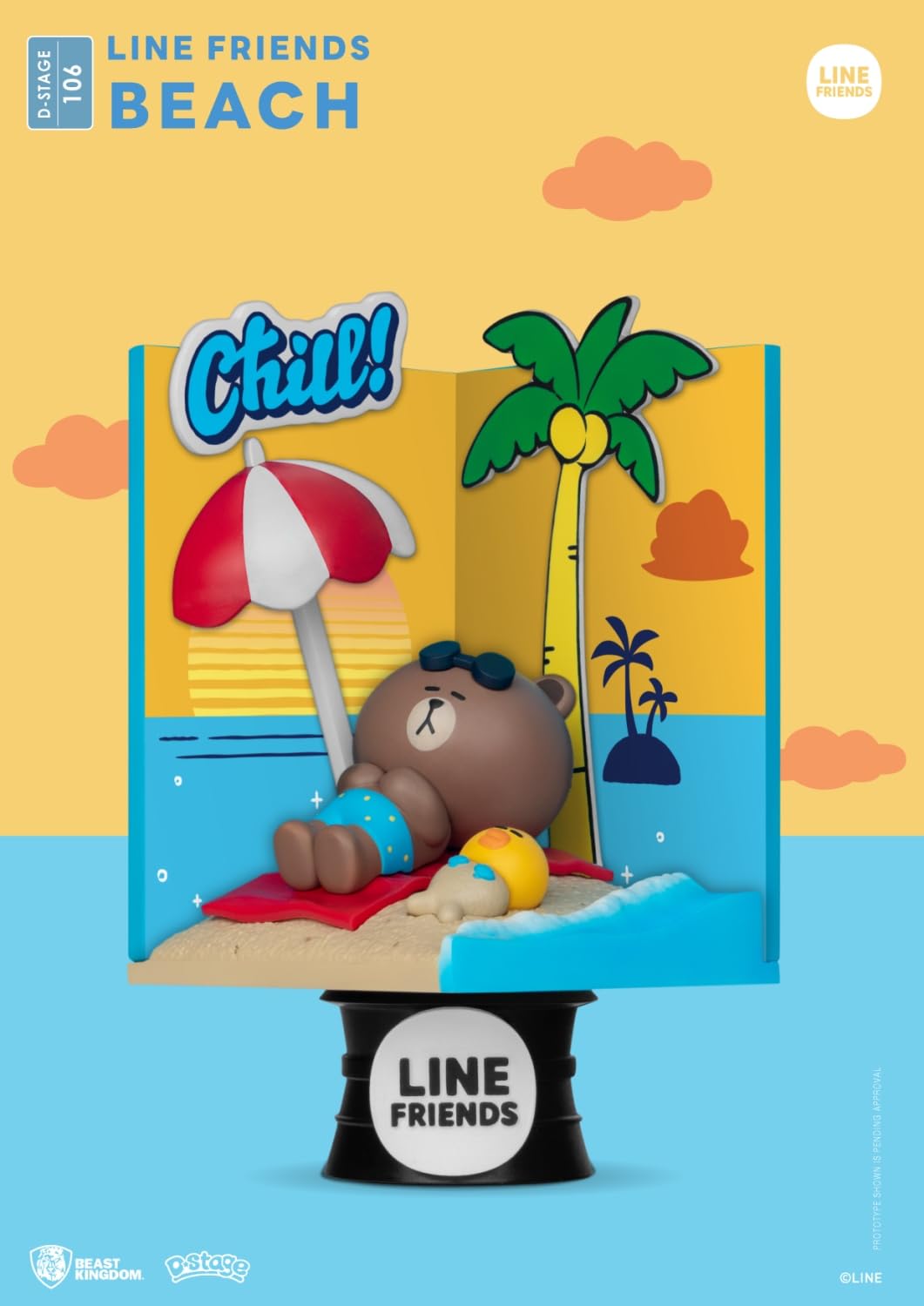 Beast Kingdom - Line Friends - Beach Diorama Stage D-Stage Figure Statue