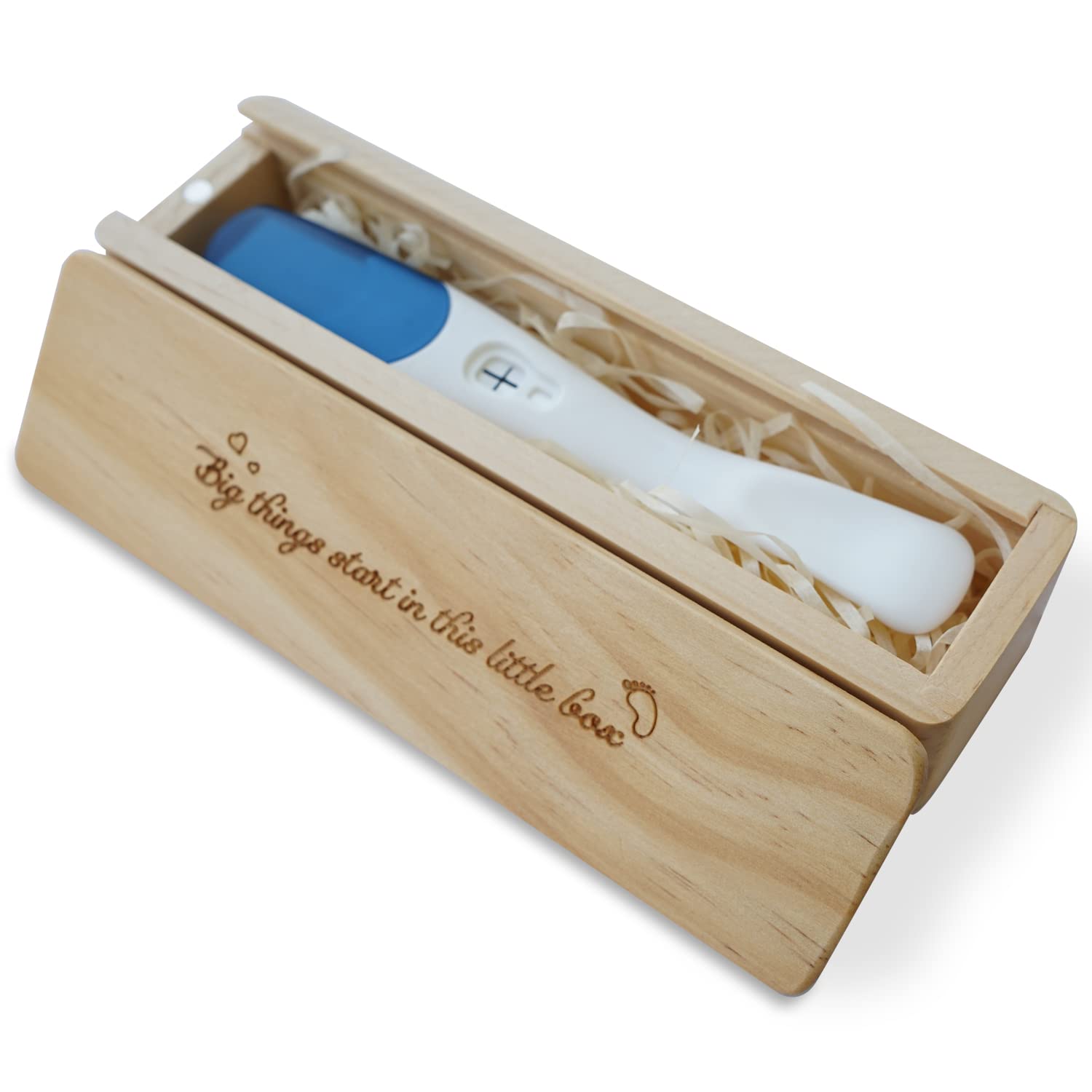 Pregnancy Test Keepsake Box, Pregnancy Announcement for Dad, Baby Announcements Ideas Wooden Baby Keepsake Box