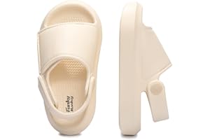 FUNKYMONKEY Unisex-Child Pillow Slippers Lightweight Adjustable EVA Slide Sandals for Boys and Girls