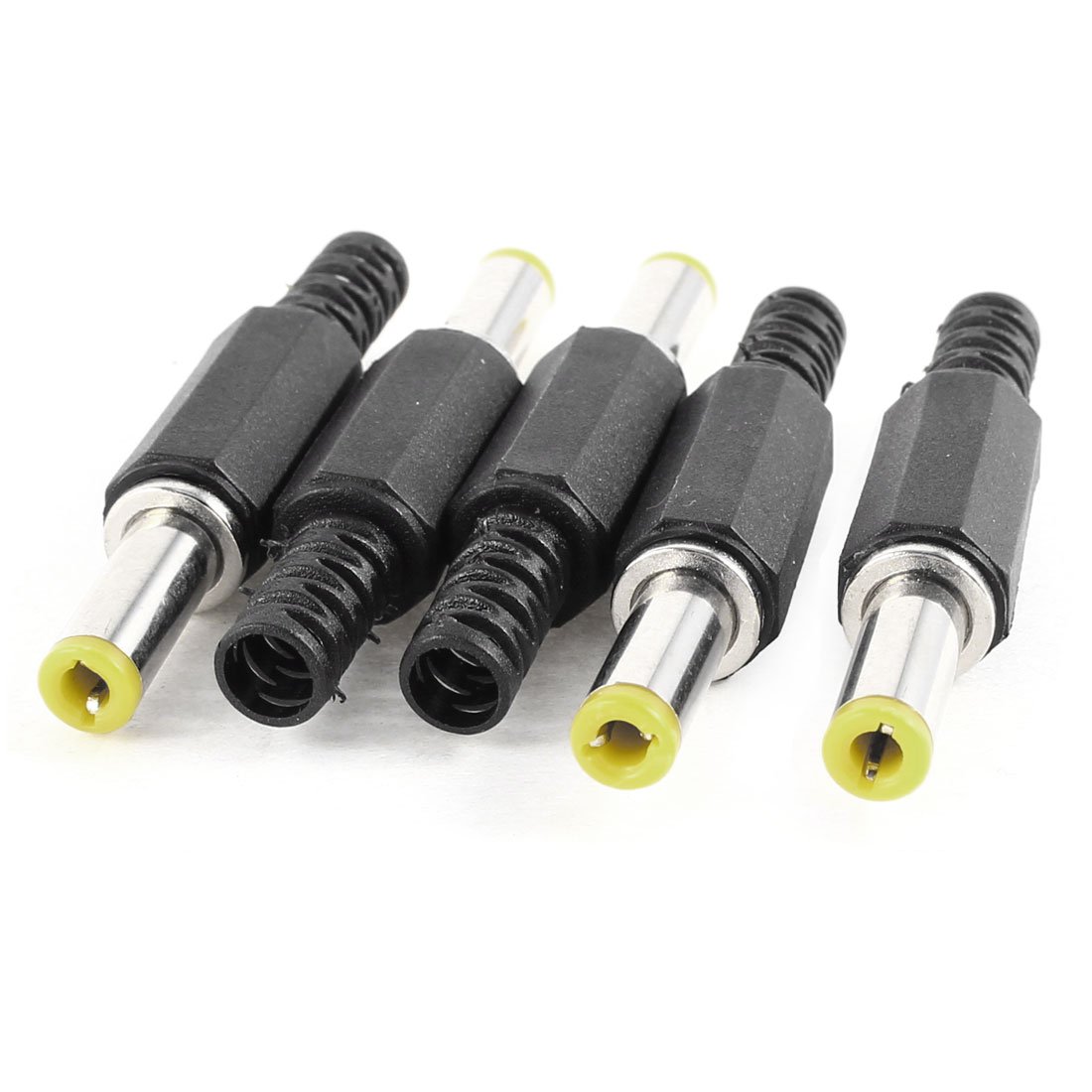 sourcing map 5.5 x 2.5mm DC Male Connector Jack Solder Adapter DIY DC Barrel Connectors Replacement 5pcs