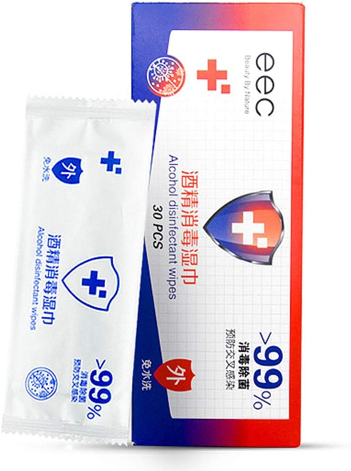 Ehinew Disinfecting Wipes Sanitizing Wipes Cleaning Supplies, Travel Portable Cleaning Wipes Disinfecting Wipes for Airplanes Gyms Schools Home Offices Cell Phones(30pcs).