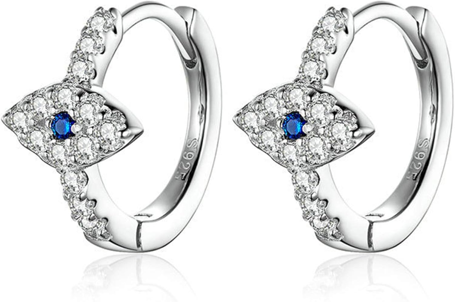 evil eye hoop earrings silver