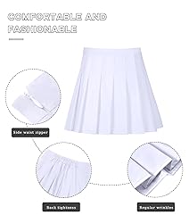Kids Tennis Pleated Skirts White Mini School