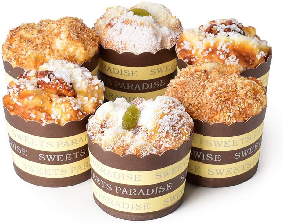 Asdomo 6PCS Fake Cupcakes, Artificial Cake Fake Simulation Realistic Food Cupcake Bread Dessert for Sprinkle Kitchen Toy Decoration Display Props