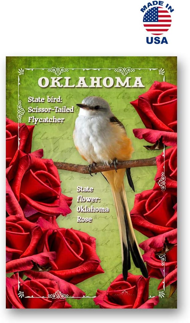 OKLAHOMA BIRD AND FLOWER postcard set of 20 identical