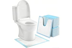 Disposable Toilet Floor Mats, 20 Pack, Waterproof & Absorbent, U-Shaped, Non-Slip, for Potty Training, Adults, Seniors, Incon
