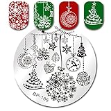 BORN PRETTY Nail Art Stamping Plate Christmas Tree Snowflake Bell Manicure Nail Art Print Image Plate BP-185